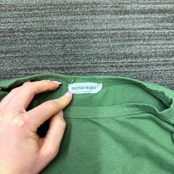 Anna-Kaci Green Sleeveless Tank Top High Neck Shoulder Detail - Picture 5 of 9